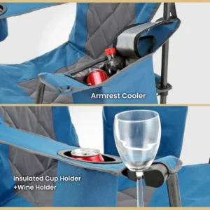 Portable Folding Utility Chair with Integrated Cooler Compartment – Heavy-Duty Outdoor Seating Solution