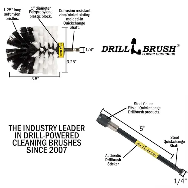 Drillbrush Car Cleaning Drill Brush Kit – Wheel & Interior Detailing Set with Extension Attachment - Image 4